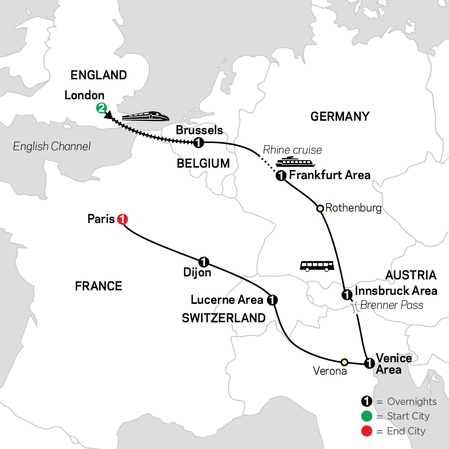 Europe Panarama Map